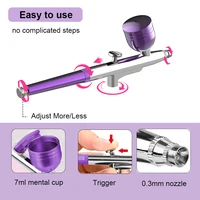 Airbrush Nails Kit Accessories Airbrush Spray Gun With Cups Airbrush Cleaning Kit Replacement For Nails Painting Cake Decorating 2