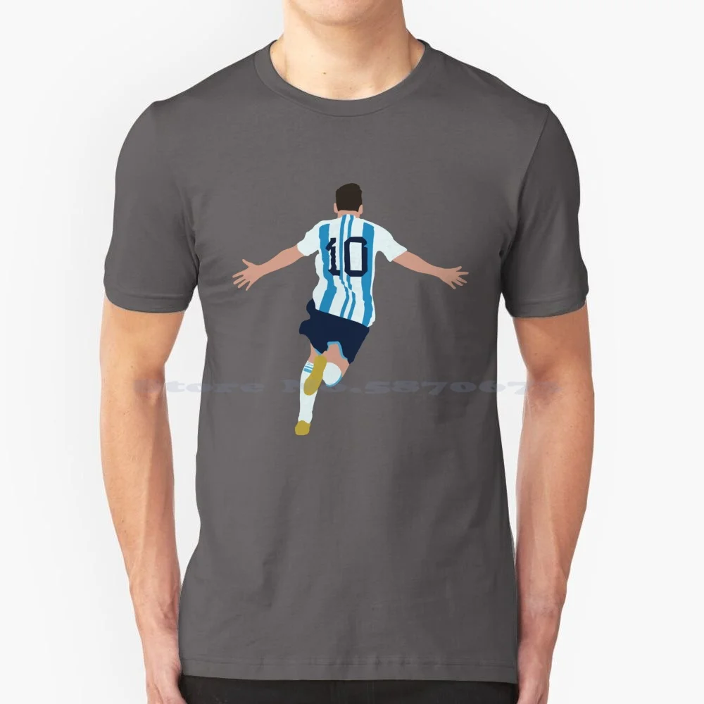 Maglietta Dell'Illustrazione Minimalista Di Ici Maglietta 100% Cotone Cdm Wc Leo Cup Calcio Calcio Argentina Flag World Paris Winner Stu