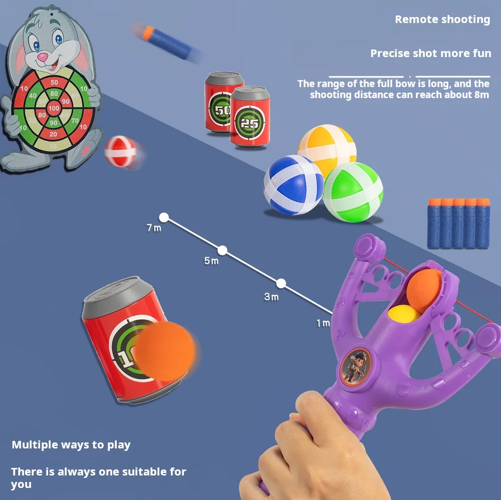 Montessori Toys Sports Slingshot Game With Sticky Balls For Kids Educational Hand Eye Coordination Training Toy