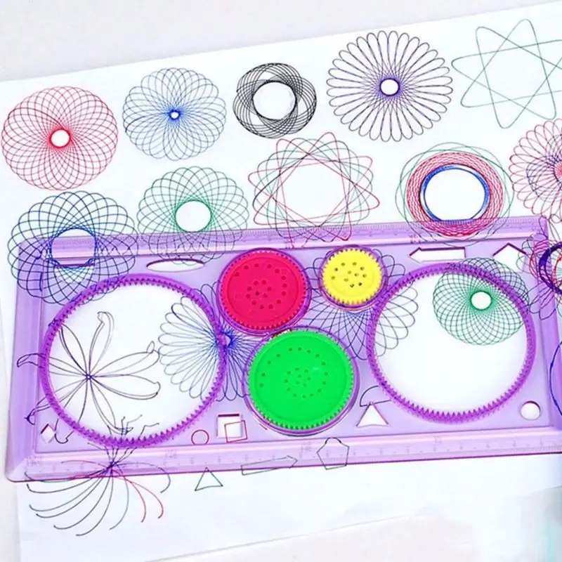 1 Pz Nuovo Spirograph Righello Geometrico Stencil Spirale Arte Classica Cancelleria Giocattolo