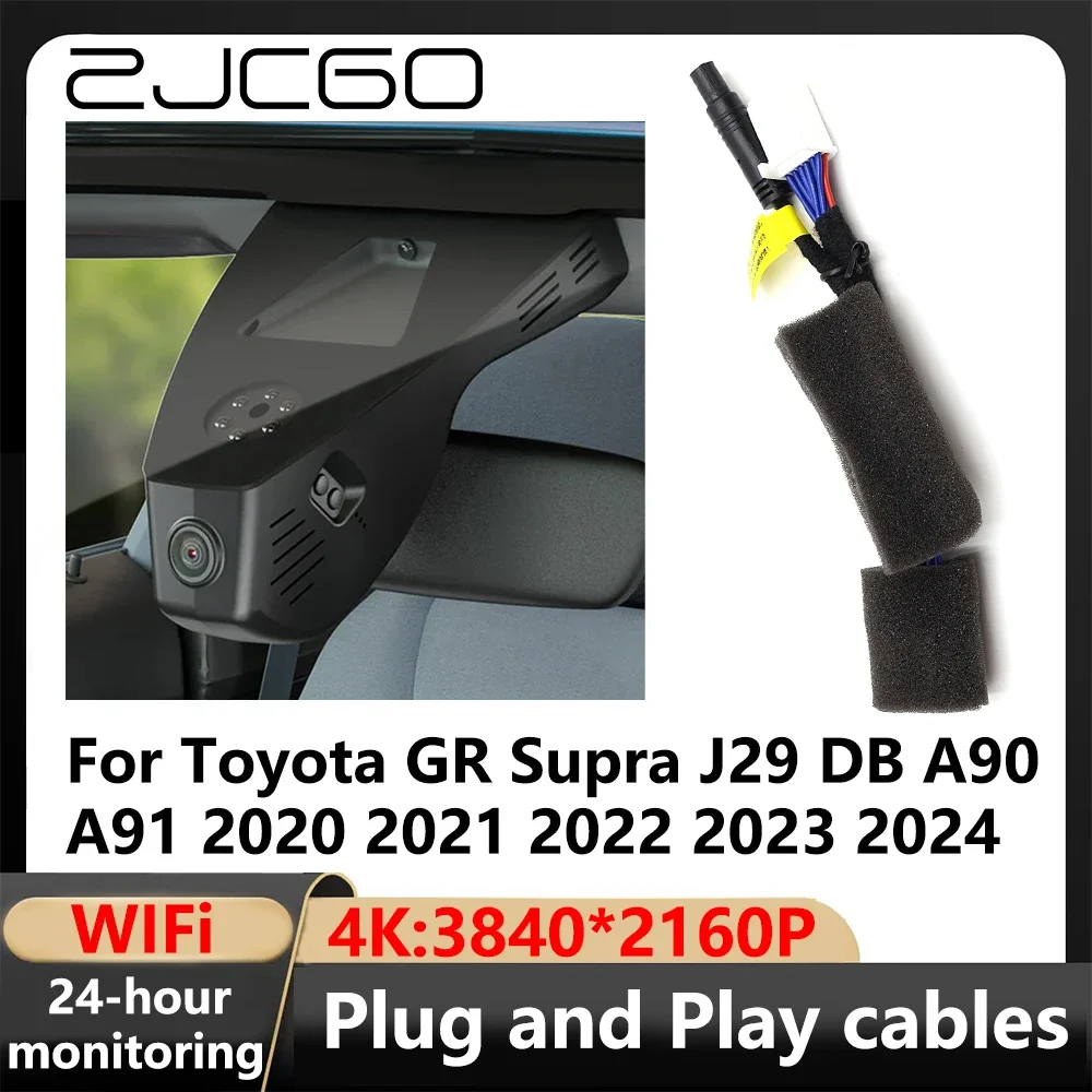 

ZJCGO 4K Wifi 3840*2160 Автомобильный видеорегистратор, видеорегистратор, видеорегистратор для Toyota GR Supra J29 DB A90 A91 2020 2021 2022 2023 2024