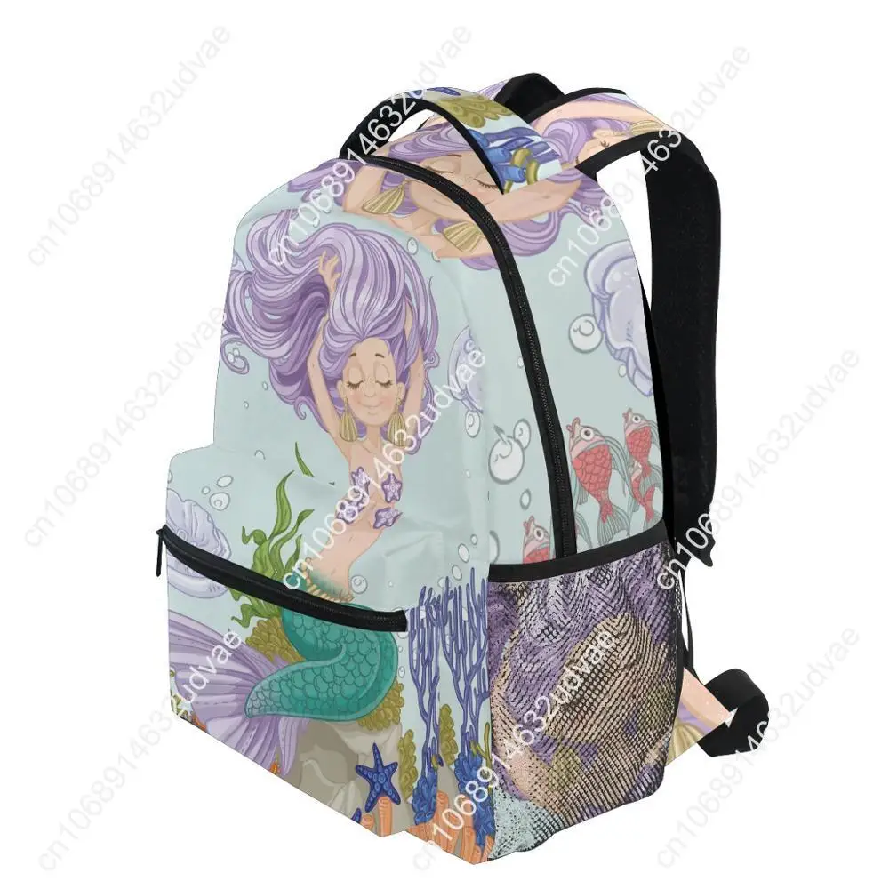Mermaid Printing Backpack Women Big Capacity Fish Tail Travel Bag Student School Bag For Teenagers Girls Laptop Backpack