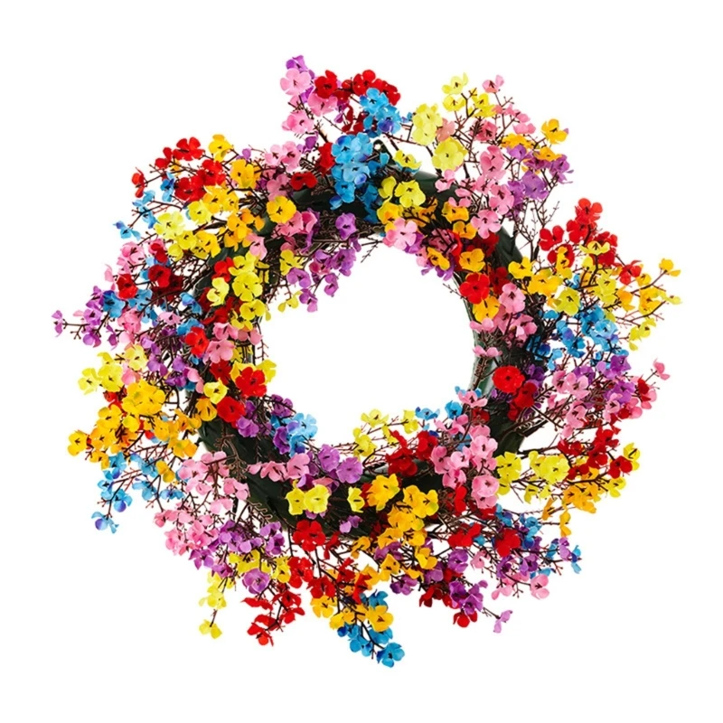 

Artificial Flower Wreath Spring Summer Wreath Front Door Wreath for Home Party