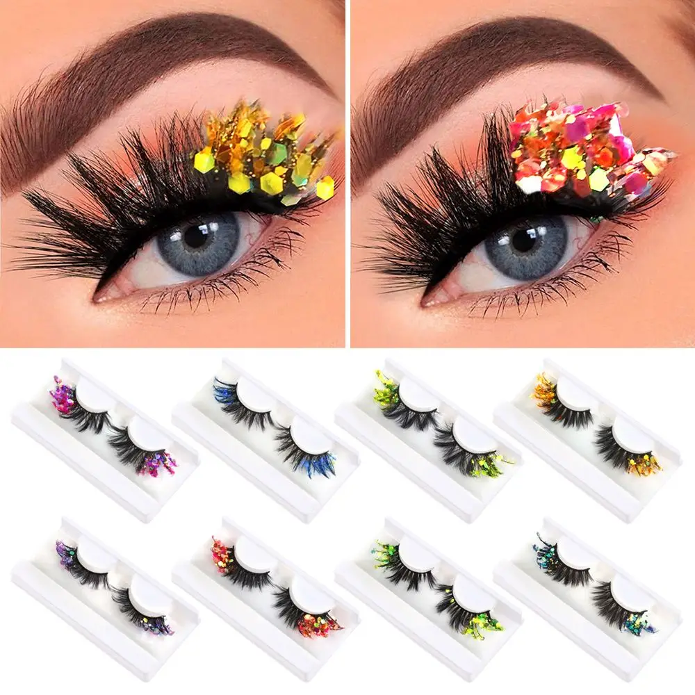 

3D Glitter Sequin False Eyelashes Eye Tail Sparkling Sequins Lashes Decor Wedding Cosplay Party Eye Lashes Makeup Tools