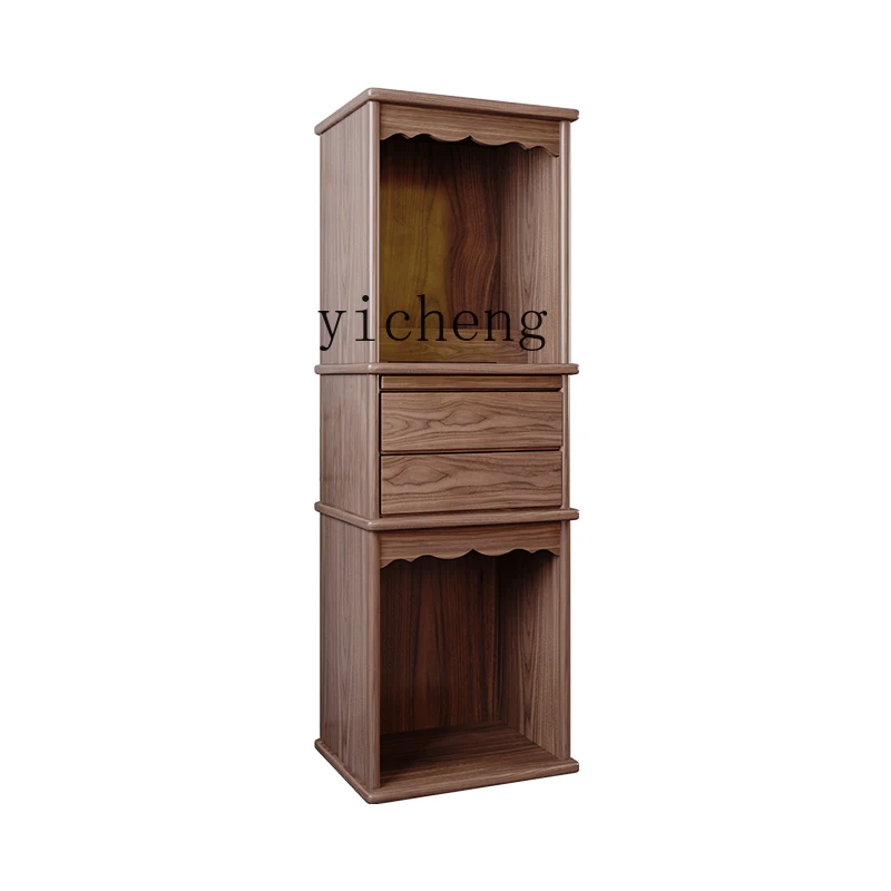 

YY Solid Wood Avalokitesvara Buddha Cabinet Household Altar Living Room God of Wealth Cabinet