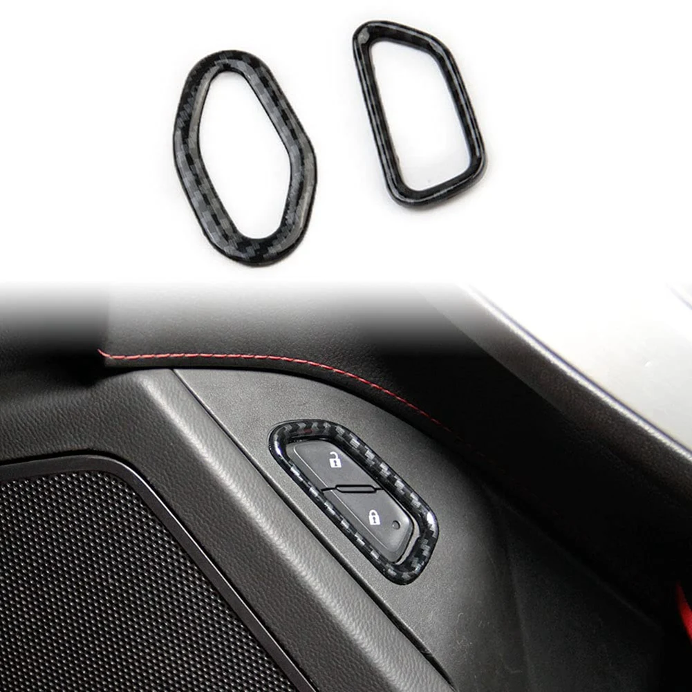 

Крышка кнопки переключателя дверного замка для Chevrolet Corvette C7 2014 2015 2016 2017 2018 2019 аксессуары ABS углеродное волокно