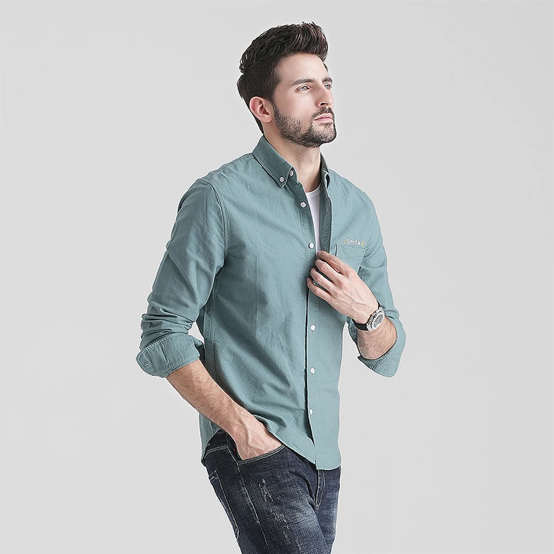 

Fashionable Long Sleeved Casual Simple And Versatile Men's Shirt