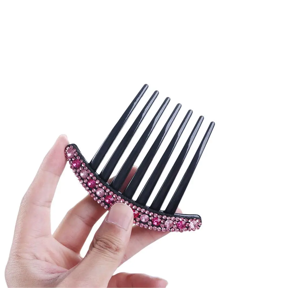 Description Picture 6 of itemSimple Temperament Acrylic All-match Colorful Korean Style Headwear Rhinestone Hair Comb Hair Accessories Seven-tooth Comb