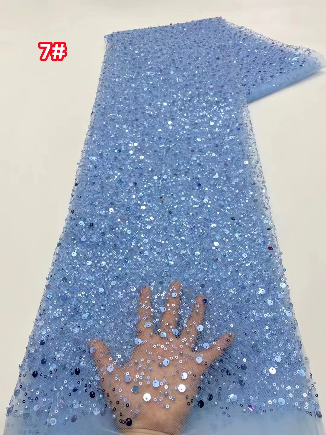

New exquisite bubble beads and sequins composed of embroidered lace mesh, the first choice for European and American retro weddi
