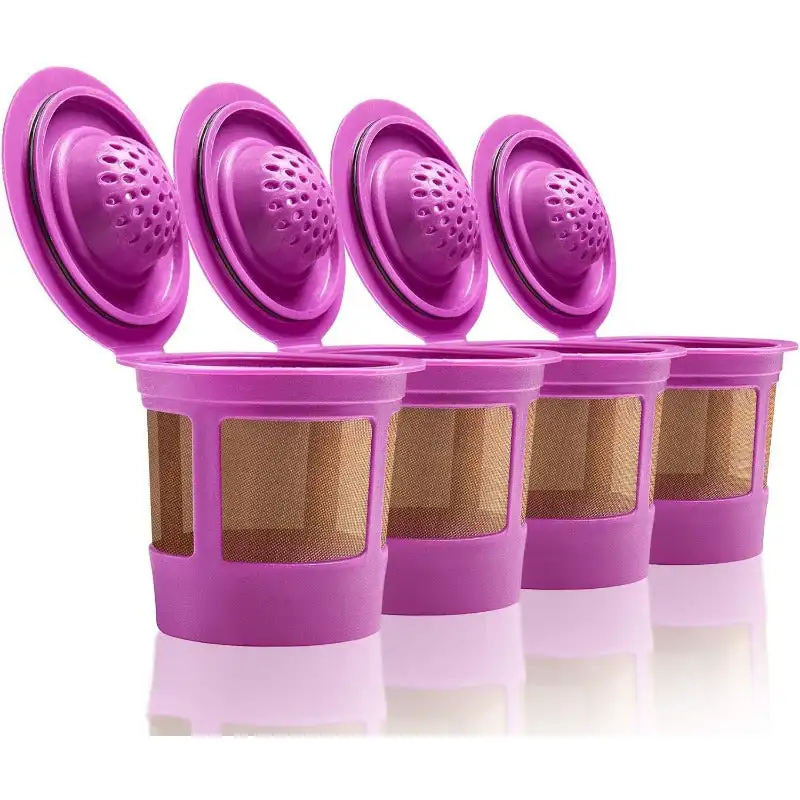 

4 многоразовых чашки K для кофеварки Keurig-универсальные фиолетовые многоразовые чашки kcup, фильтры для кофе для пивоварников Keurig 1,0 и 2,0