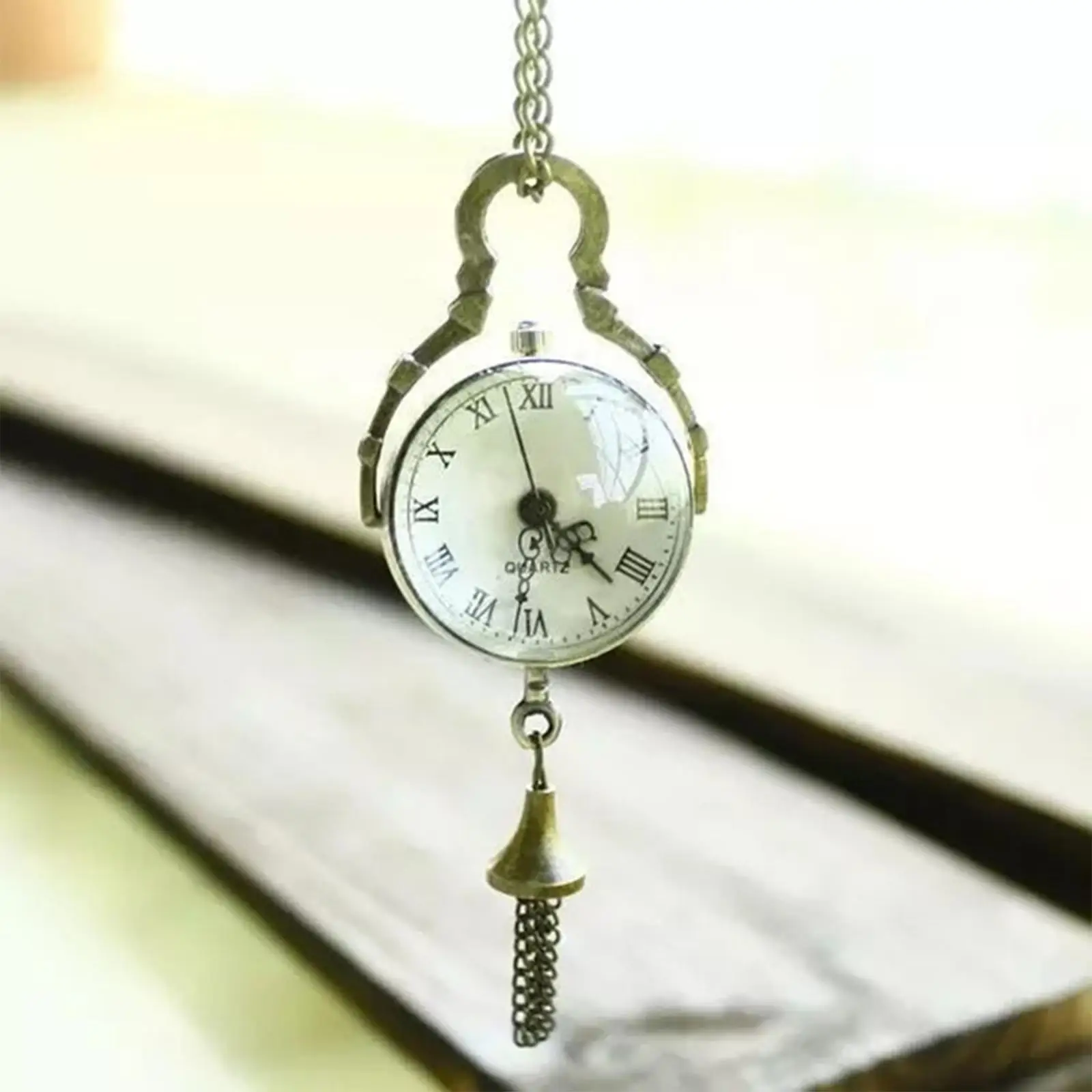 

Pocket Watch, Alloy Gift Concave and Convex Mirror Vintage Glass Ball Necklace Sweater Birthday Fathers' Day Men Women