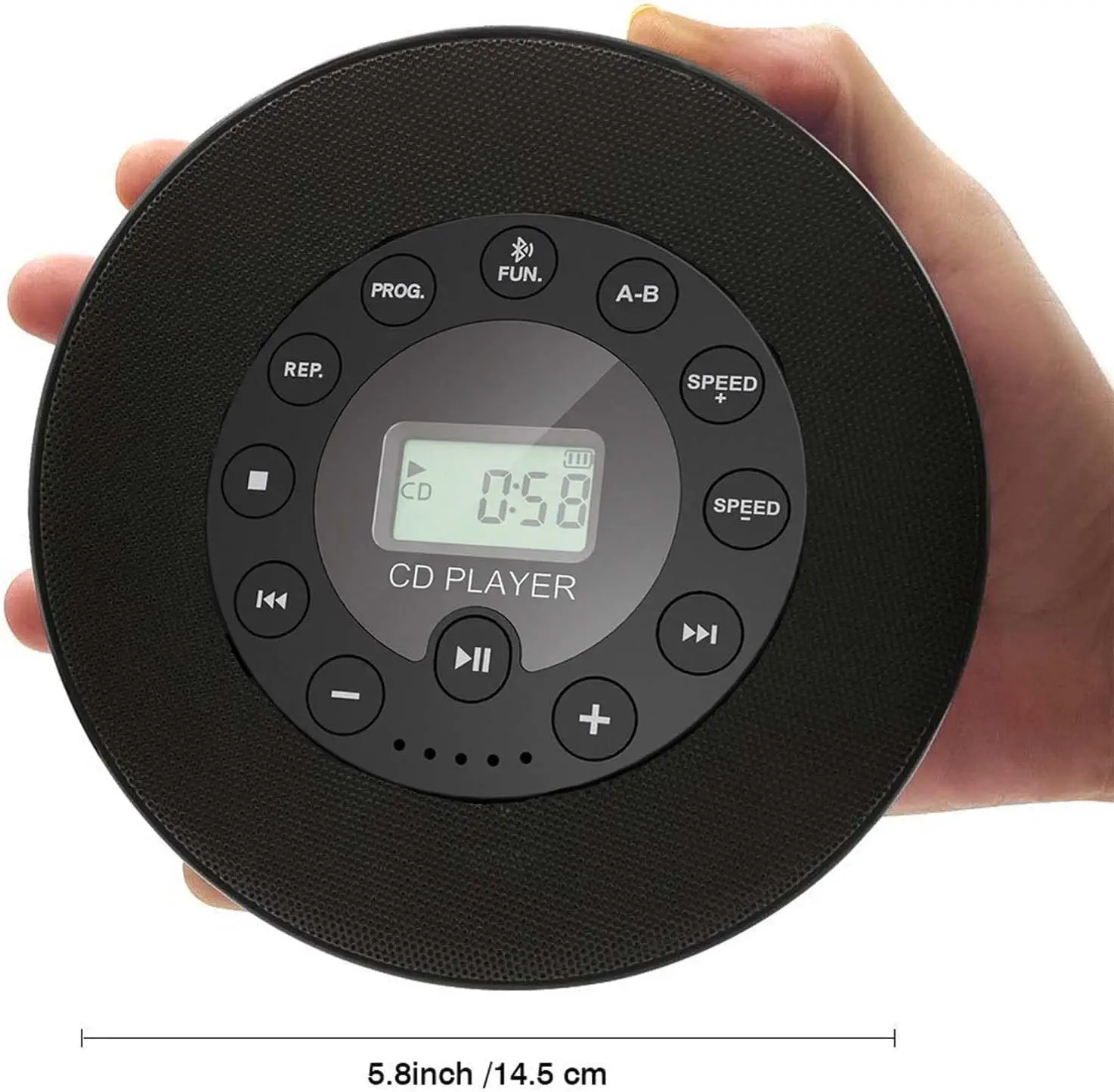 Portable Bluetooth CD Player Built-in Speaker Stereo Personal Walkman MP3 Players 2000mAh Rechargeable USB SAUX headphone jack