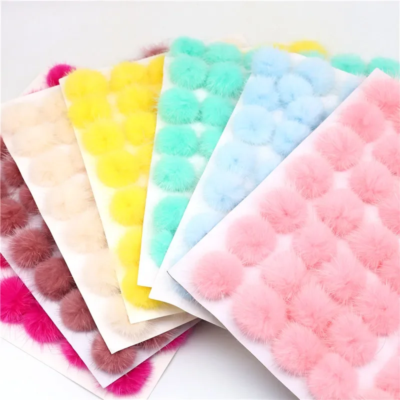 25mm 30mm 40mm Mink Fur Pompons Flutty Real Fur Ball Pompoms Many Colours Diy Pom Pom for Sewing on Knitted Keychain Scarf Decor pom poms craft supplies fluffy ball accessories