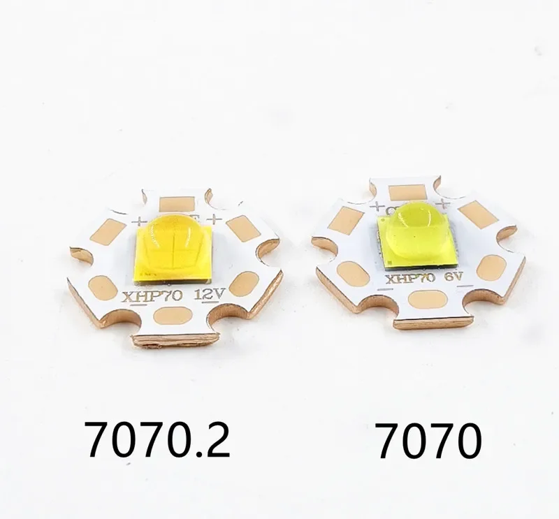 7070 20W 3V6V12V Led 교체 Cree XHP70.2 XHP50.2 다이오드 이미 터 쿨 웜 화이트 블루 손전등 램프 자전거 헤드 오토바이