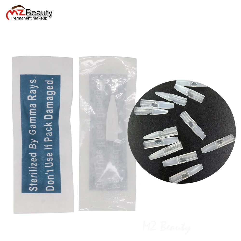 50pcs Plastic NeedleTips Transparent 1R 5R 3F 5F 7F Needle Caps For Permanent Makeup Dragon/Mosaic/Merlin Tattoo Machine