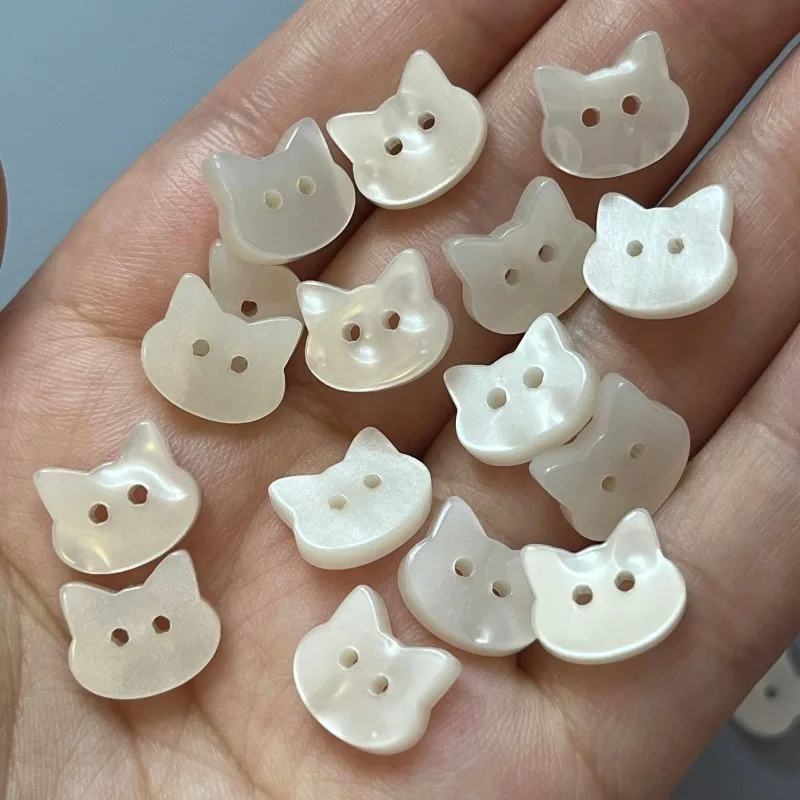 10pcs Black Kitten Buttons Cute Cat Shaped Novelty Buttons for DIY