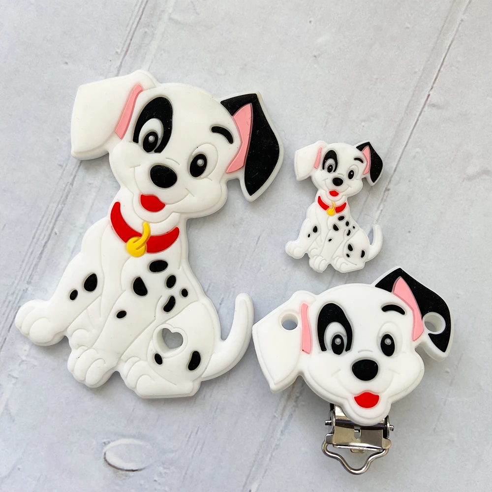1/3/10pcs Cartoon White Dog Silicone Beads BPA Free  Rodent Teeth Chew Beads DIY Baby Silicone Pacifier Chain Accessories 4