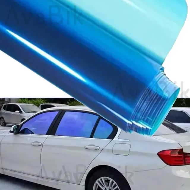 Blue Purple Chameleon Side Windscreen Solar Tint Self Adhesive Glass Sticker Sun Shade Film Car Foils Sunshine Protection Foils 1