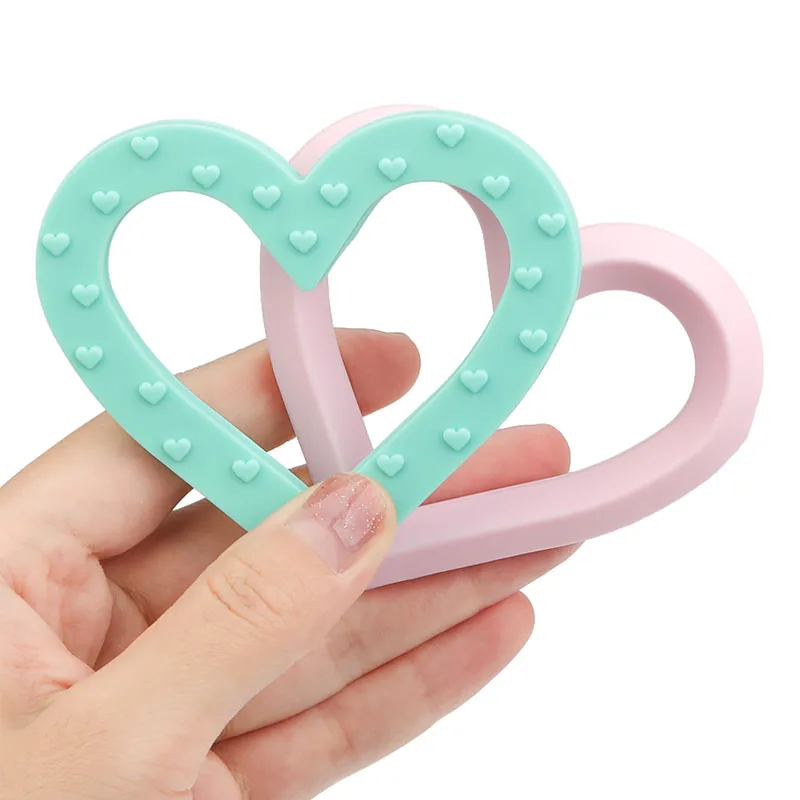 TYRY.HU 1PCS Silicone Teether Baby Toys Heart Shape Teether Rodent Gum Pain Relief Teething Toy Kids Sensory Educational 3