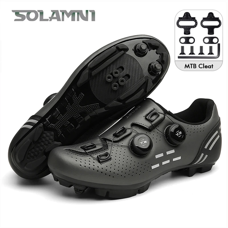 Zapatillas de Ciclismo de carbono para hombre y mujer, calzado autosujeción SPD, para bicicleta de montaña y gran | - AliExpress
