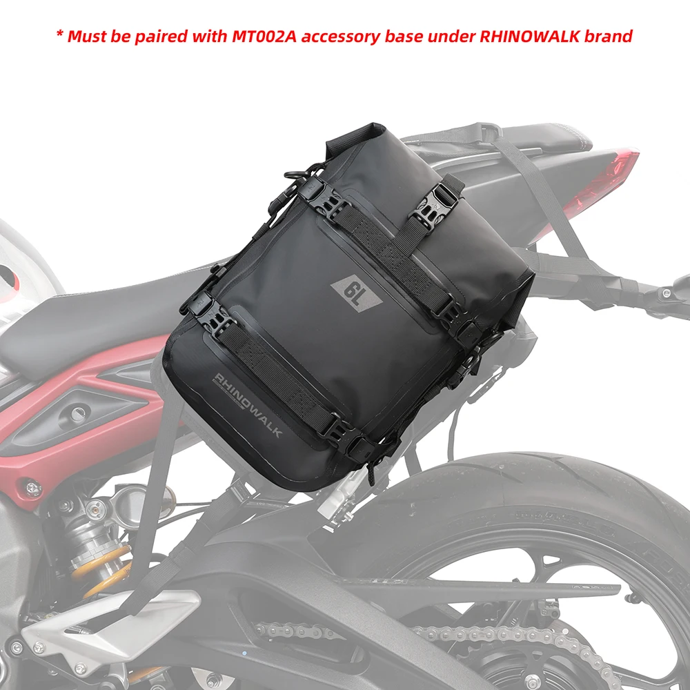 Rhinowalk Motorcycle Crash Bar Dry Bag 100%Waterproof Motor Bumper Bag 6L Large Capacity Outdoor Pannier Tank Side Tool Pack