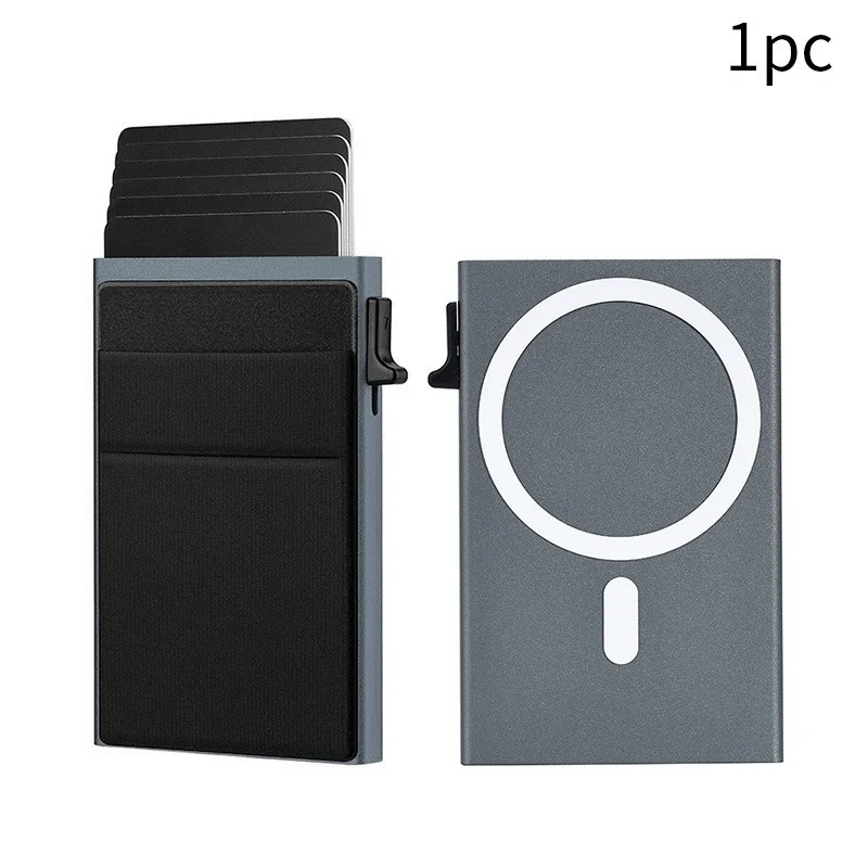 Großräumige Magnetische Metall-Handytasche mit Pop-Up RFID-Blockierung, Kartenhalter aus Aluminiumlegierung, Karten-Etui für Männer und Frauen – Detail 9