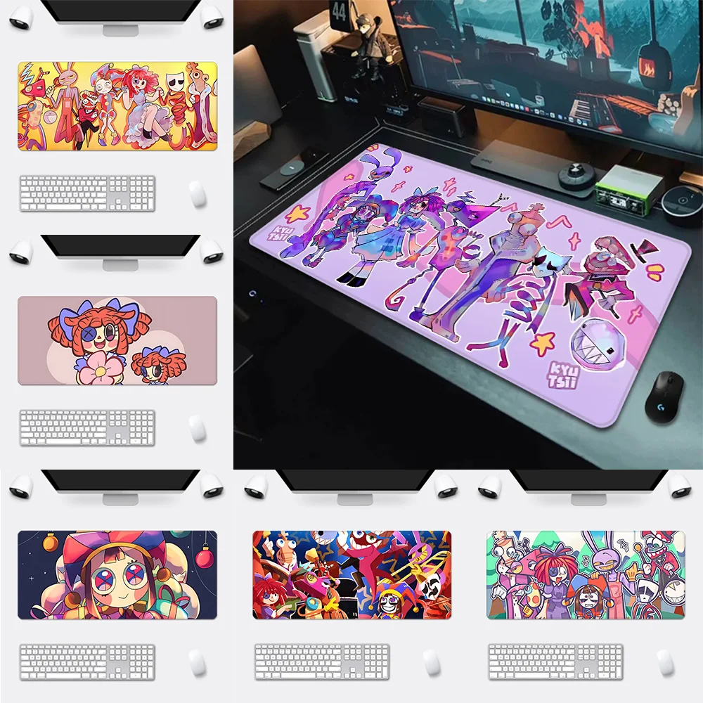 Cartoon Digitals Circus Mousepad HD Printing Computer Gamers Locking Edge Non-slip Mouse Pad XXL90x40cm Keyboard PC Desk Pad