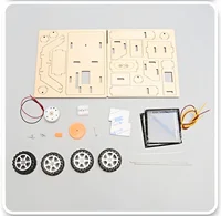 Voiture solaire, véhicule d'exploration lunaire, modèle assemblé à la main pour enfants, Puzzle 3d en bois, jouets scientifiques et éducatifs 6