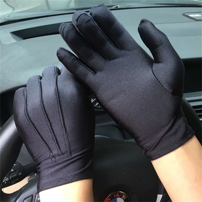 4PCS Black Cotton Gloves Formal Tuxedo Honor Guard Uniform Gloves for Police Server Funeral Parade Costume Coin Jewelry Silver 6