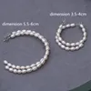Solid 925 sterling silver stud 4 mm natural freshwater pearl big loop earrings hoop 3
