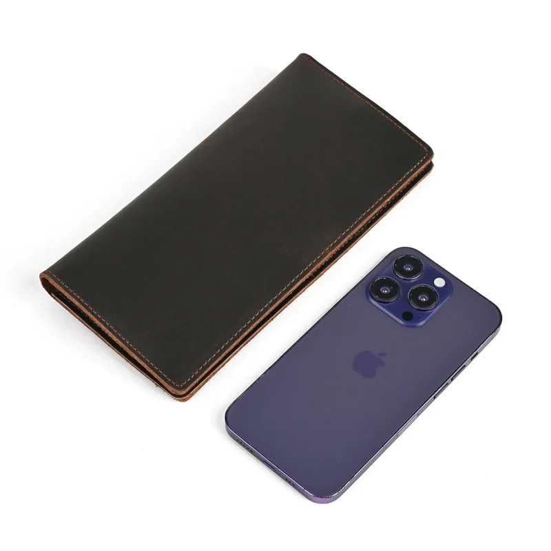  New Fashion Luxury Long Wallet For Men Real Leather Male Card Bag Handled Wallets Collge Student Purse cartera hombre