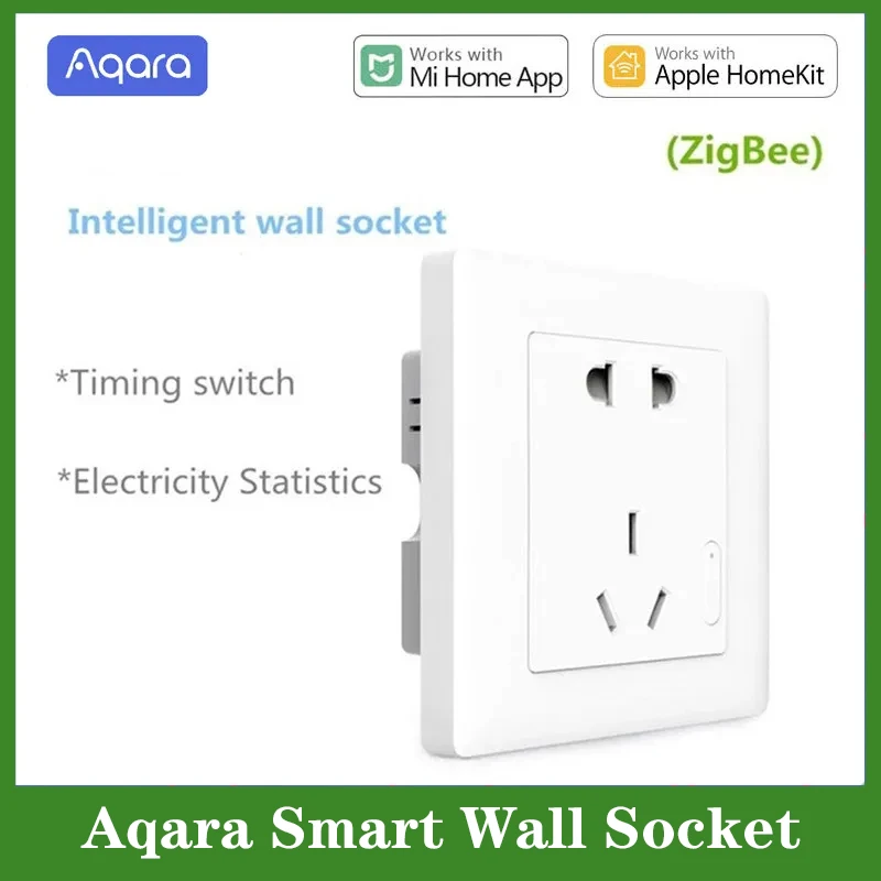 

Aqara Smart Wall Socket Zigbee Wifi Remotel Control Wireless Switch Work For Smart Home Kits For Xiaomi Mijia Smart Homekit APP