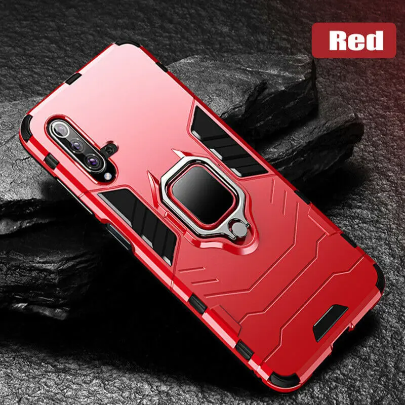 Luxury Armor Ring Case with Car Adsorption Magnetic Holder and Stand Coque Cover