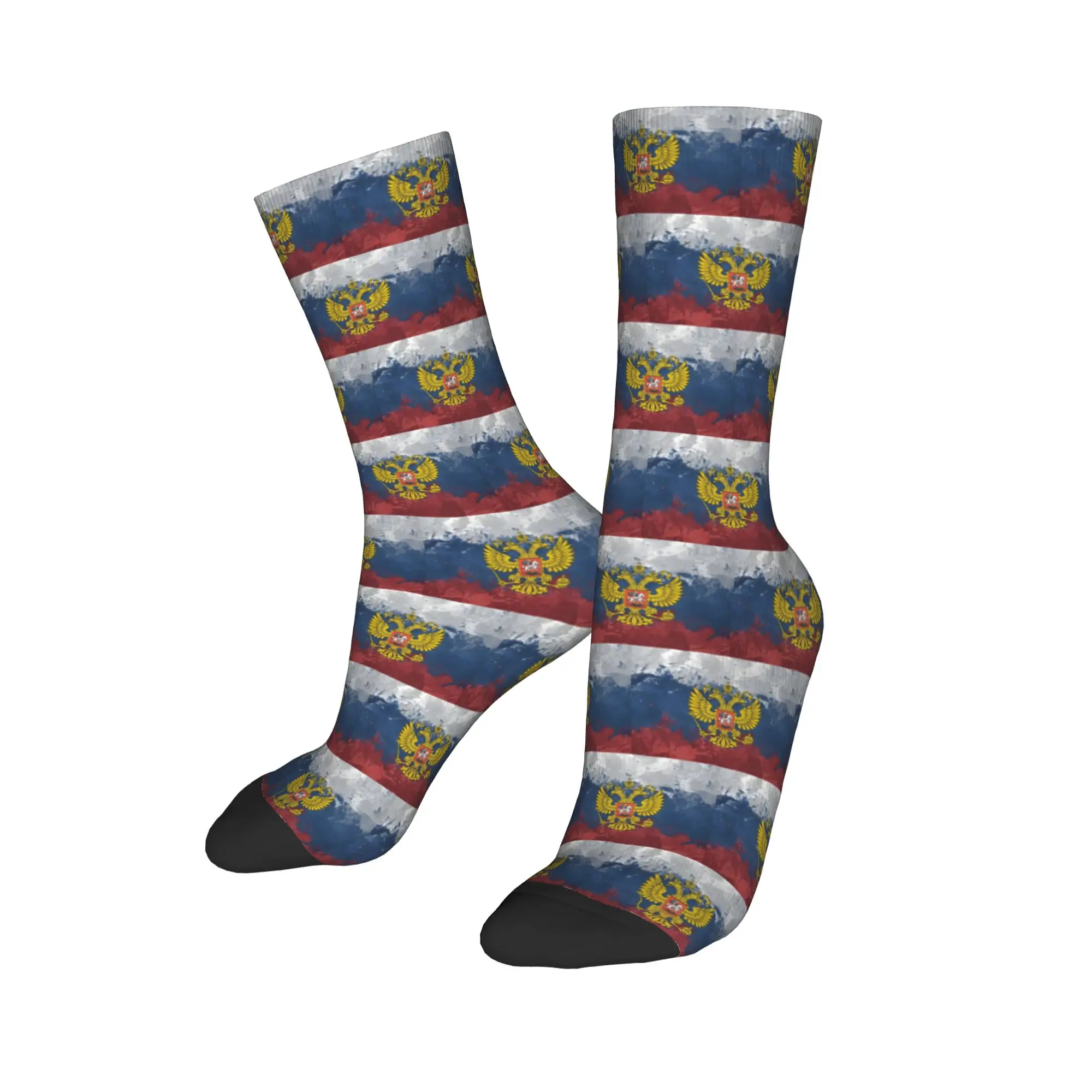 Retro Soviet Flag Crew Socks - Warm Fashionable Hammer and Sickle Design