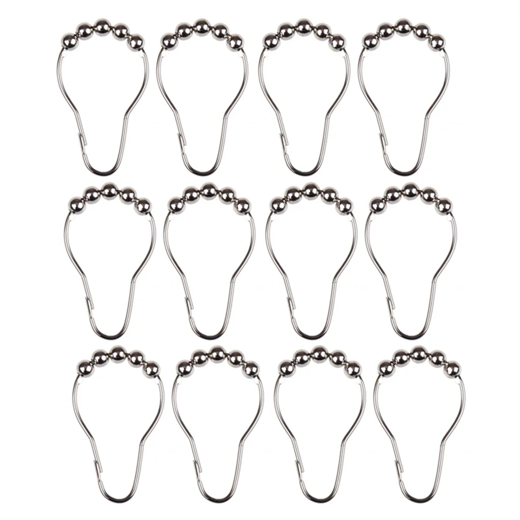 12 Pieces Shower Curtain Hooks Decorative Drape Hangers Bathing Liners Clip  Rings Hotel Room Accessories Replacement Parts