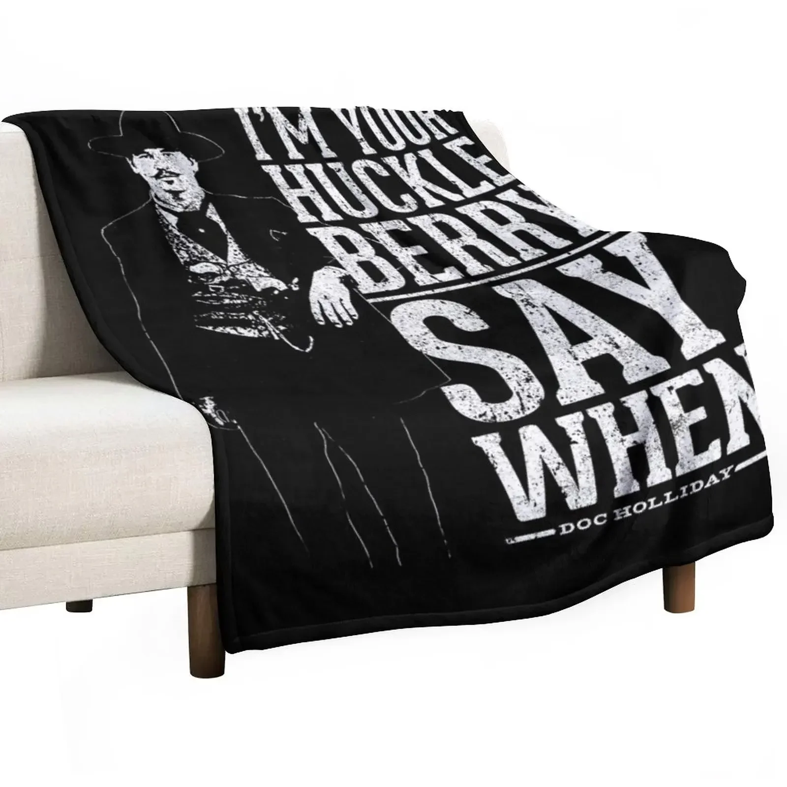 

I'm Your Huckleberry - Say When Throw Blanket Plaid halloween Soft Beds Blankets