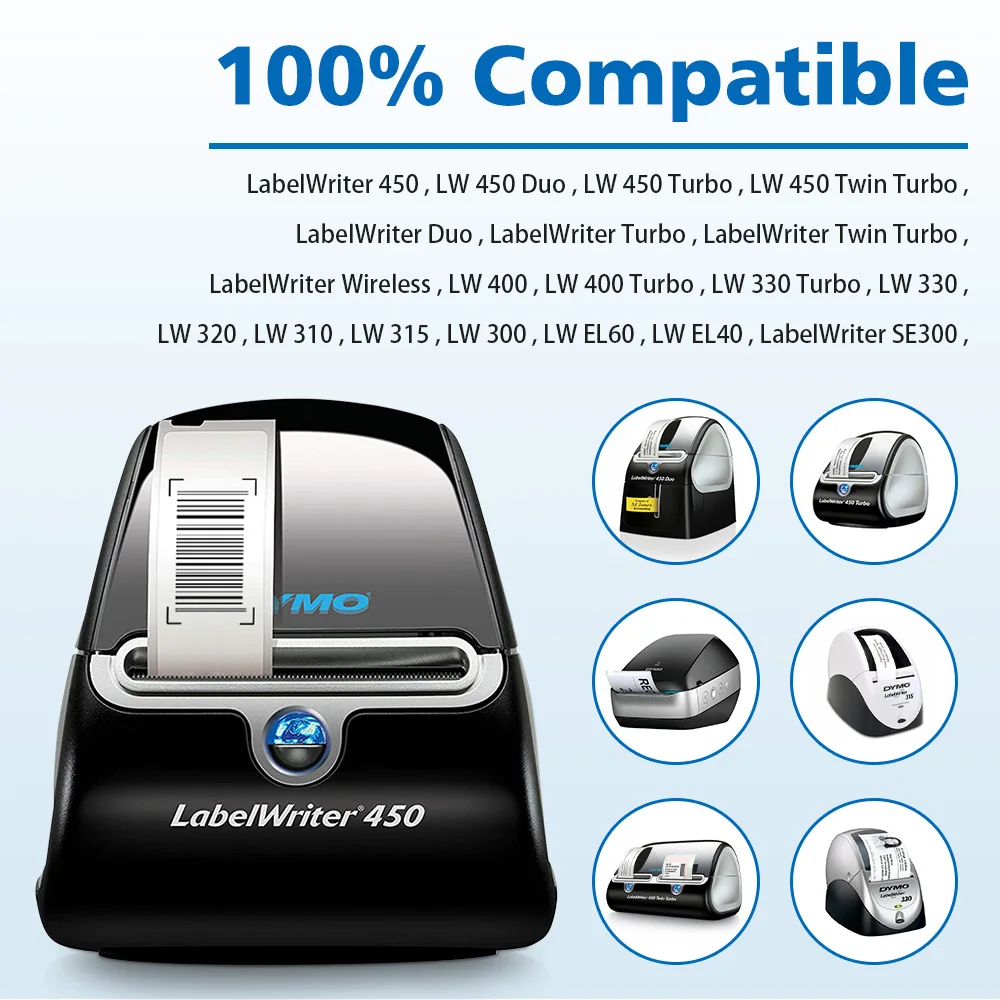 5PK LW 99012 Label Roll Sticker Compatible Dymo Thermal Paper ...