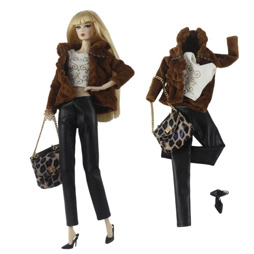 NK Mix Style Fashion Outfit Modern Shoes Party Dress Stocking Hats Clothes For Barbie Doll Accessories Girl' 1/6 Doll Toy JJ