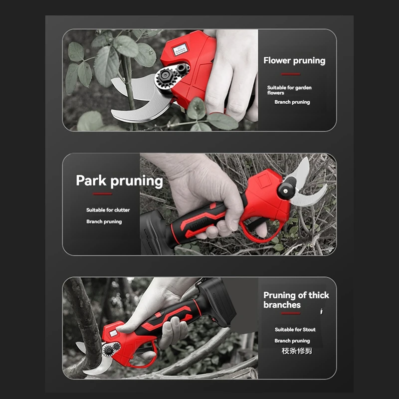 3Cm Brushless Electric Pruning Shears 2 Gear Cordless Electric Scissors Garden Tool  Fruit Tree Pruner For Makita Battery 4