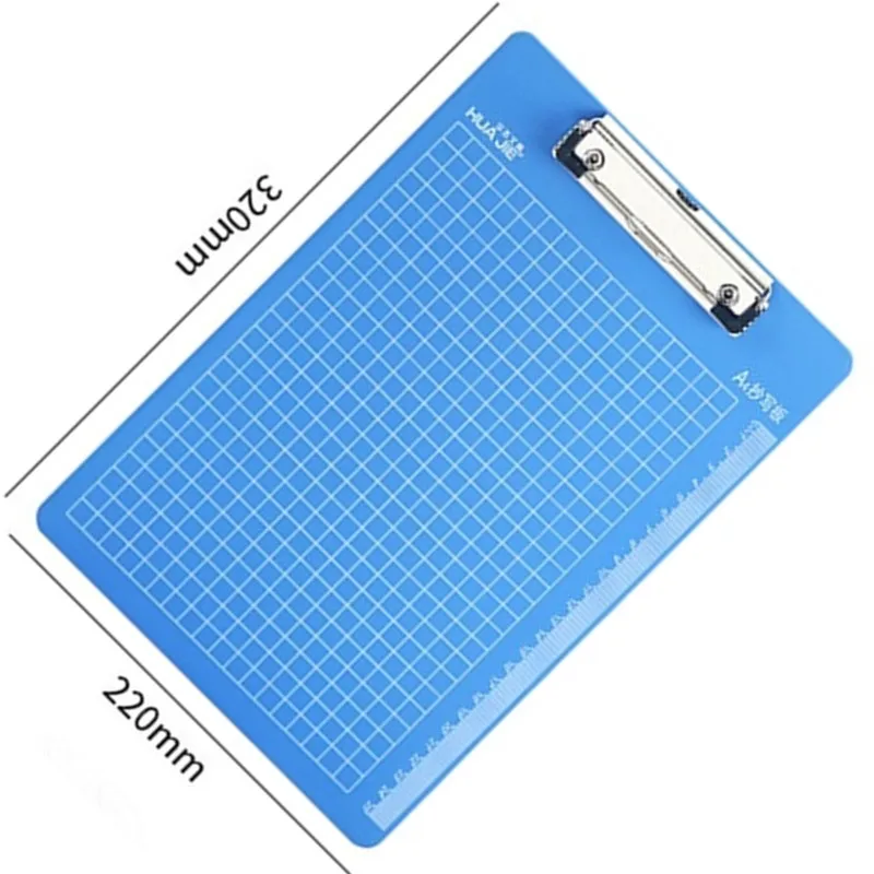 

Blue Plastic A4 Writing Board Grid Scale Mat School Office Supply Artist Portable Painting Pad Student Copying Plate File Clip