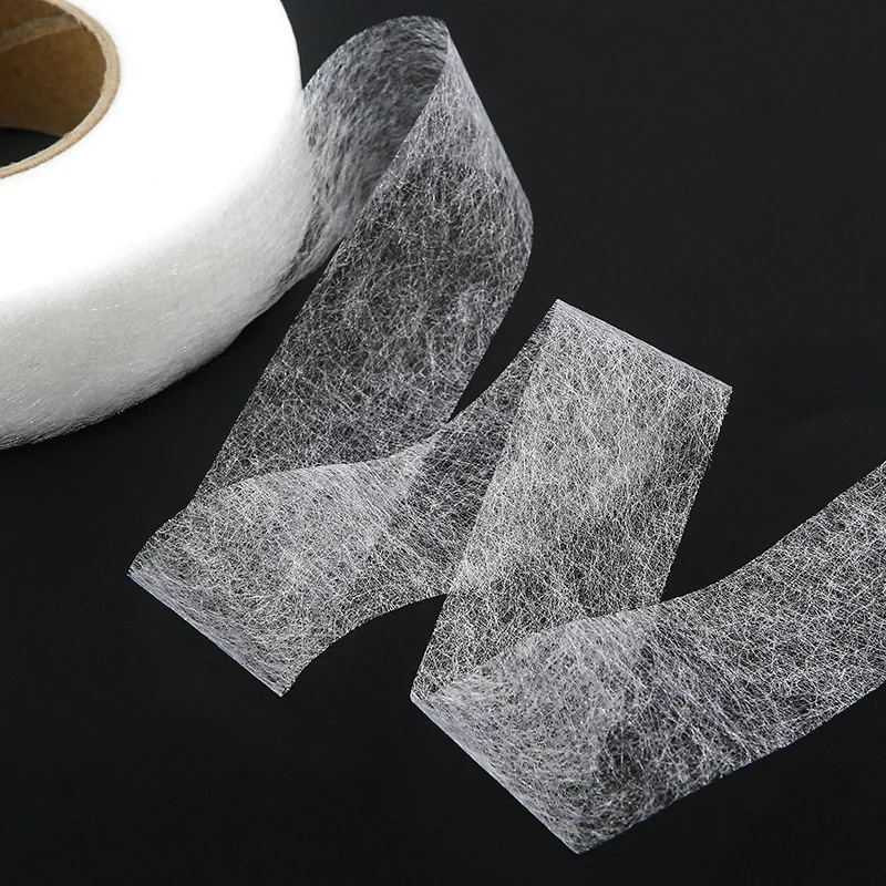 60M Double-sided Non-woven Adhesive Cloth Hem Tape Iron-on Clothes Sewing Turn Up Hem Non-woven Fabric Liner Clothing Tools