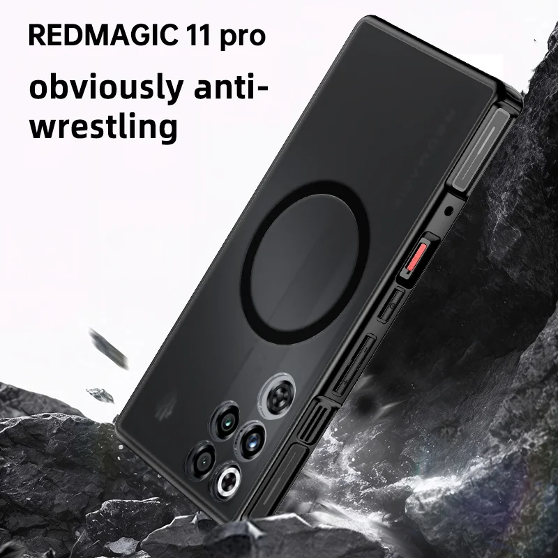 Magnetic Wireless Charging Transparent Frosted Shockproof Phone Case