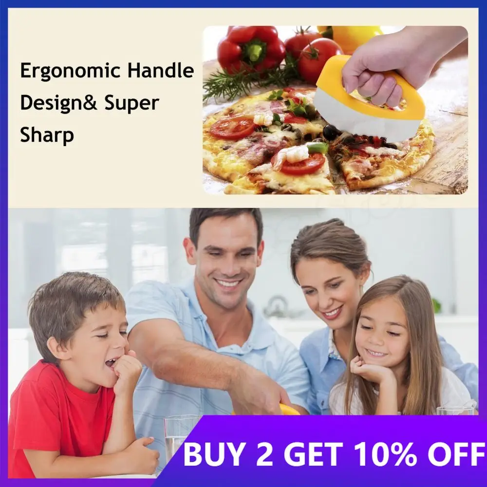 Stainless Steel Pizza Cutter Wheel Pizza Pie Curler Pastry Pie Knife Cutter Wheel Roller Pastry Crust Baking Tools