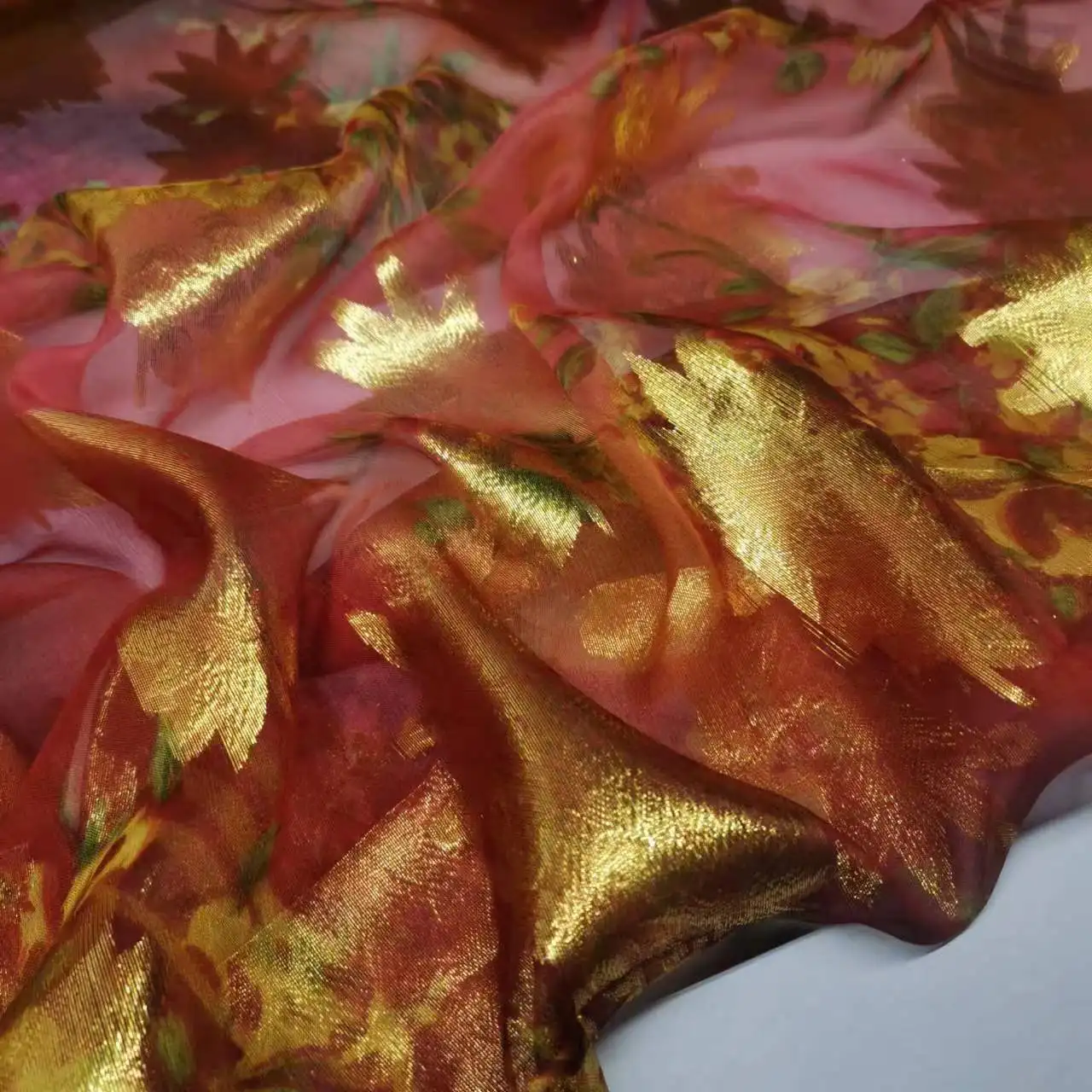 Saree Mulberry Silk Metallic Lurex Brocade Metallic Sudan Toub Fabric Soft Somali Dirac DIY Cloth Dress Scarf Material