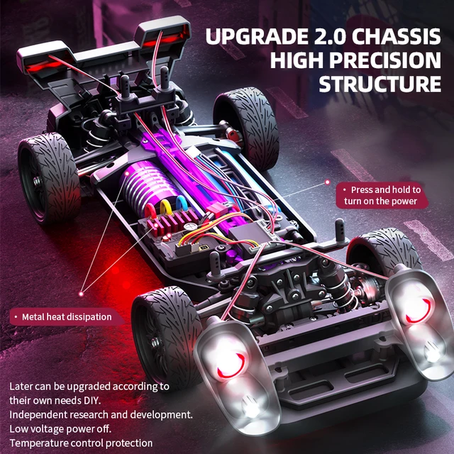 1:16 RC Car 2.4G Drift Racing 4WD 70km/h High Speed Brushless Remote Control Vehicle Competitive Supercar Off Road Racing Toys 5