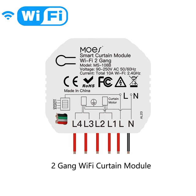 MOES WiFi Smart Light Dimmer Module / Switch Module Smart Life Tuya Remote Control Work with Alexa Google Home 1/2 Way 1/2 Gang 2 Gang Curtain