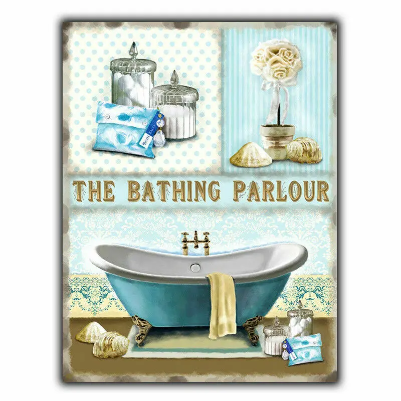 

The Bathing Parlour Wall Art Vintage Tin Signs Poster Metal Signs Decor for Home Garage Bar Pub Club Man Cave Wall Decor