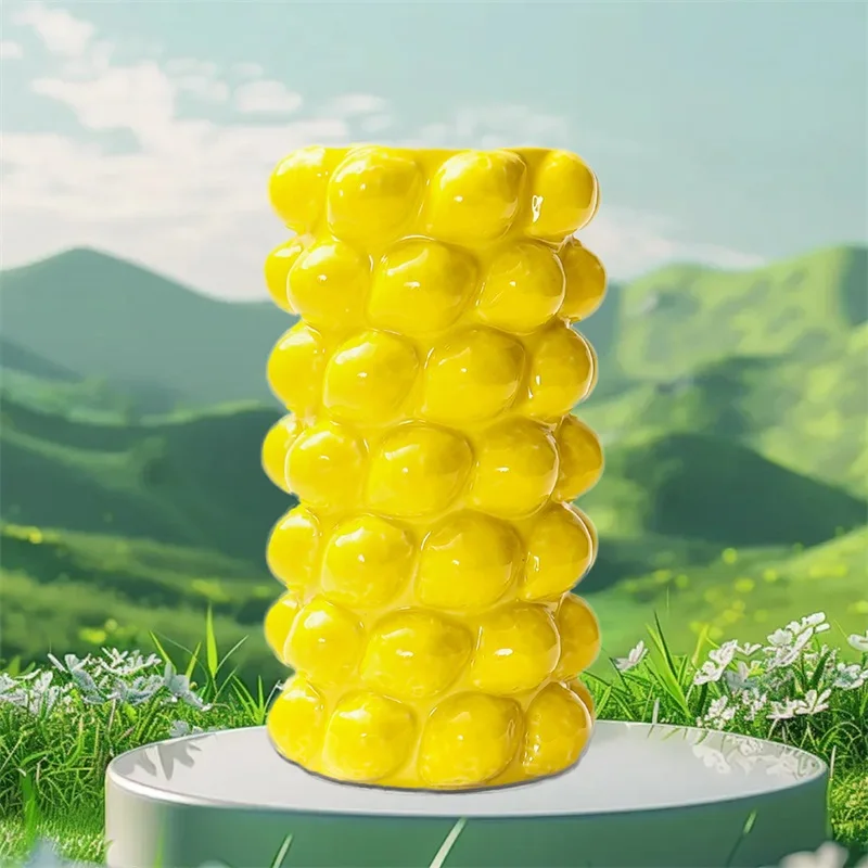 Fruit Vase Cute Flower Vase Table Centerpiece Cute Decoration with 3D Lemon/Strawberry Design for Home 3