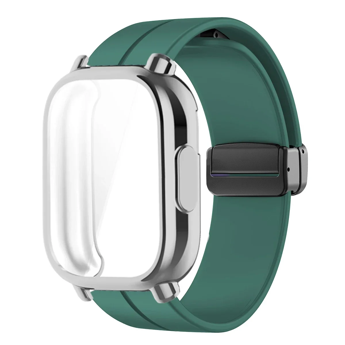 Enhanced TPU Case with Silicone Strap for Smartwatch Protection and Style