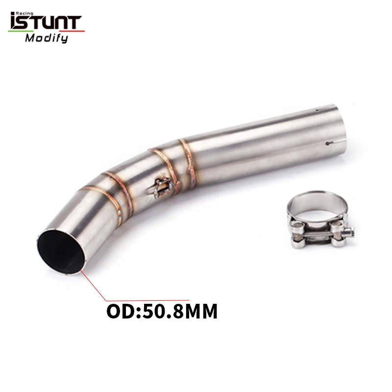 Slip On For Voge 300 AC Motorcycle Exhaust Muffler Modify Escape Moto Stainless Steel Middle Link Pipe Connect 51mm Muffler - Image 4